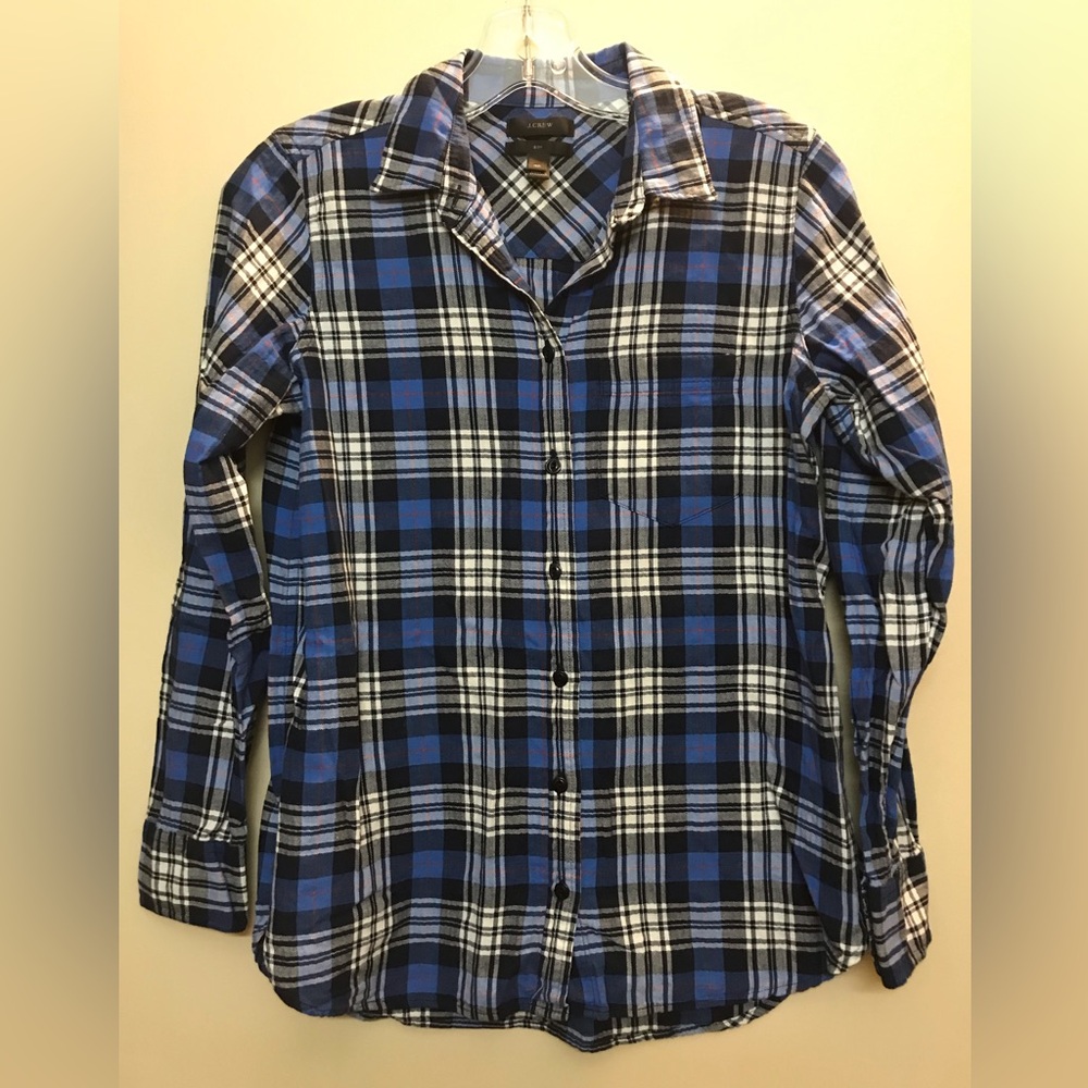 J. Crew Boy Plaid Long Sleeve Button Down